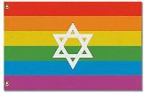 Rainbow Jewish Pride 3'X5' Flag ROUGH TEX® 100D