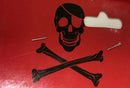 Pirate Blood Red Skull Eye Patch 12"x18" Flag ROUGH TEX® 100D Jolly Roger With Grommets