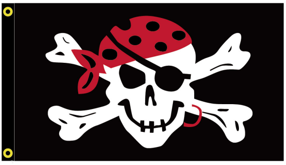 One Eye Jack Pirate 3'X5' Flag ROUGH TEX® 100D