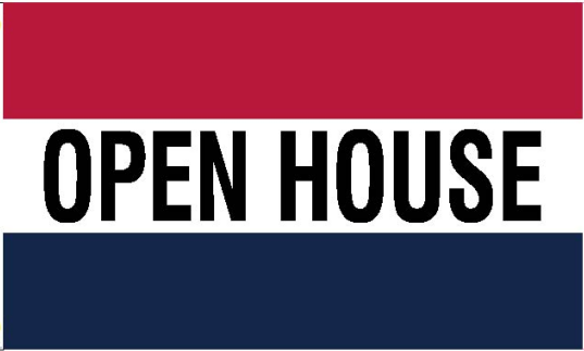 Open House Red White & Blue 3'X5' Flag ROUGH TEX® 100D
