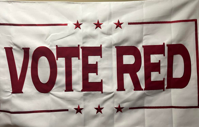 Vote Red Embroidered 3x5 Feet 600D Flag