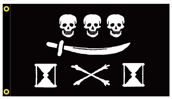 Jean Thomas Dulaien Pirate 12"x18" Flag ROUGH TEX® 100D With Grommets