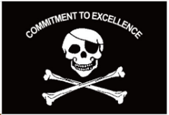 Commitment To Excellence 12"x18" Stick Flag ROUGH TEX® 100D 30" Wooden Stick