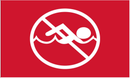 No Swimming Red 3'X5' Flag ROUGH TEX® 100D