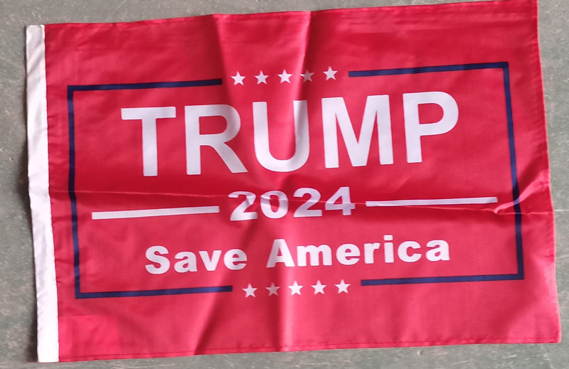 Trump 2024 Save America Red 12"x18" Flag ROUGH TEX® 68D