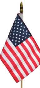 American Flags 4"x6" USA Stick Desk Sets Mini Gold Desk Set Bases Premium Quality