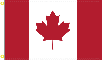 Canada 12"x18" Flag ROUGH TEX® 100D With Grommets