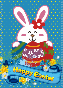 Easter Bunny 28"x40" House Flag ROUGH TEX® 100D Double Sided with Sleeve & Grommets