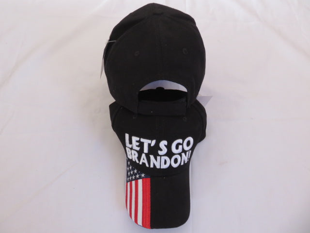 Let's Go Brandon USA Black Embroidered Cap