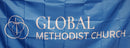 Global Methodist Church Indoor Gold Fringe Banner 3'X5' Flag ROUGH TEX®