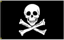 Black Jolly Roger Pirate 12"x18" Double Sided Flag With Grommets ROUGH TEX® 100D