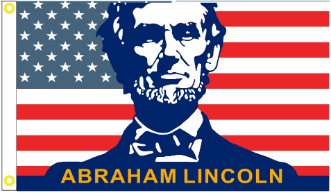 President Abraham Lincoln Union USA American 3'x5' Flag ROUGH TEX® 100D