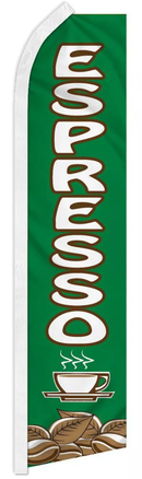 Espresso 11.5'x2.5' Windless Full Sleeve Swooper Flag Rough Tex® Knit Feather