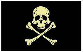 Skull N Bones 12"x18" Car Flag ROUGH TEX® Knit Double Sided