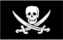 Calico Jack 12"x18" Car Flag ROUGH TEX® Knit Double Sided Pirate Jolly Roger