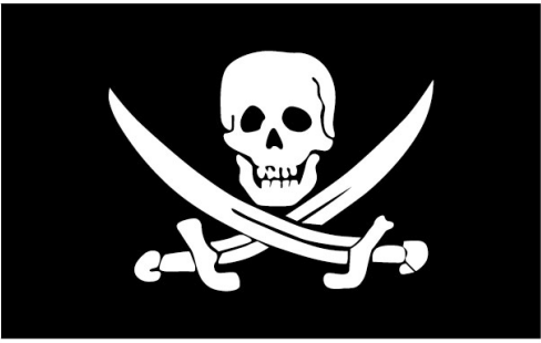 Calico Jack 12"x18" Car Flag ROUGH TEX® Knit Double Sided Pirate Jolly Roger