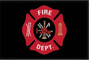 Fire Department Black 3'x5' Flag ROUGH TEX® 100D