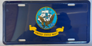 United States Navy Blue Embossed License Plate Aluminum