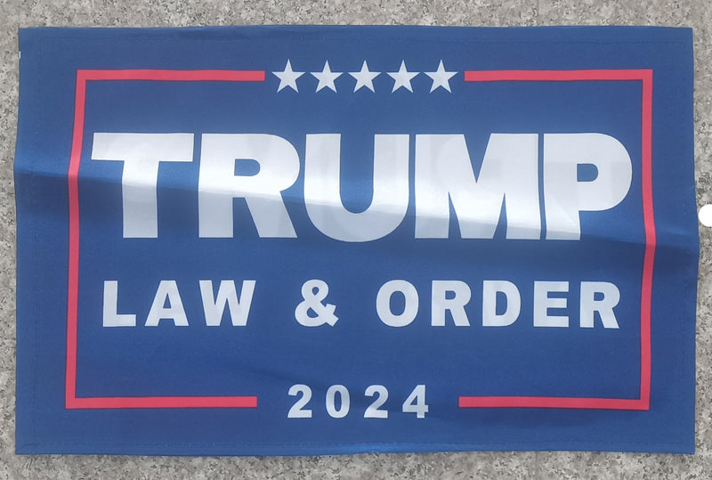 Trump Law & Order 2024 12"x18" Double Sided Flag ROUGH TEX® 68D