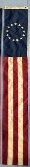 Betsy Ross Tea Stained Pulldown Banner 12.5"x80" Embroidered Flag ROUGH TEX® 420D