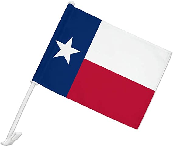 Texas 12"x18" Double Sided Car Flag ROUGH TEX® 100D Nylon