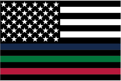 USA Red Blue Green 2'x3' Flag ROUGH TEX® 100D Police Fire Military Veteran