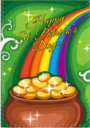 Saint Patrick's Day Pot Of Gold 12"x18" 100D ROUGH TEX® Double Sided Garden Flag