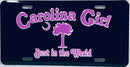 Carolina Girl Best in the World Black Pink License Plate