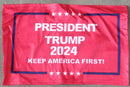 President Trump 2024 Keep America First Red 12"x18" Flag ROUGH TEX® 68D