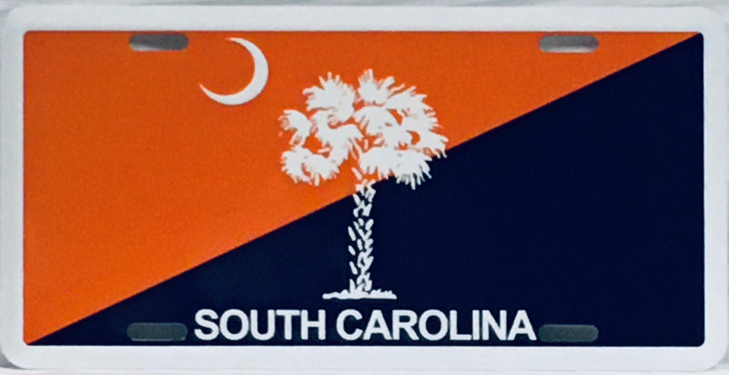 Clemson Orange South Carolina Original SC State Flag License Plate