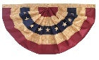 USA American Tea Stained Fan 1.5'x3' Embroidered Flag ROUGH TEX® 420D