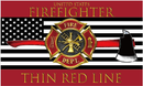 United States American Firefighter USA Memorial Thin Red Line Fire Department 3'X5' Flag ROUGH TEX® 100D USA Fire Department