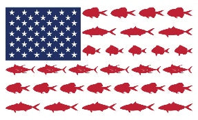 USA American Fish 3'X5' Flag ROUGH TEX® 68D