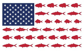 Three Fish Flag USA American Fish 3'X5' Flag ROUGH TEX® 68D