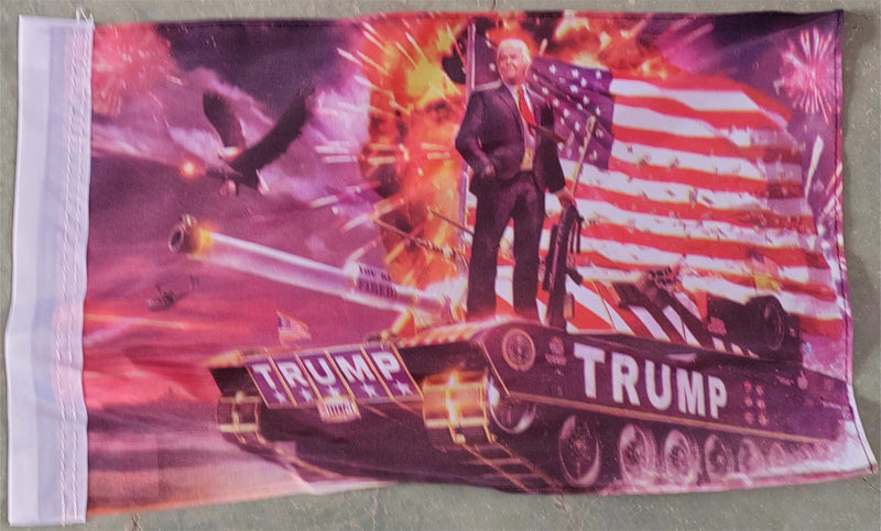 Trump Tank Commander 12"x18" Flag ROUGH TEX® 68D Nylon Boat Flags