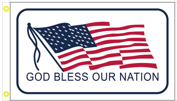 God Bless Our Nation USA 3'X5' Flag ROUGH TEX® 100D American