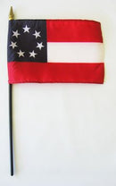 Stars & Bars 4x6 Inch Stick Flags Desk Set Quality  12 Pack