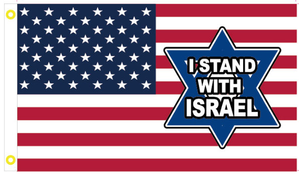 USA I Stand With Israel Star 3'X5' Flag ROUGH TEX® 100D