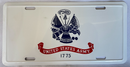United States Army White Embossed License Plate Aluminum