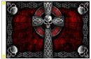Celtic Cross Ruby Viking 3'X5' Flag ROUGH TEX® 100D