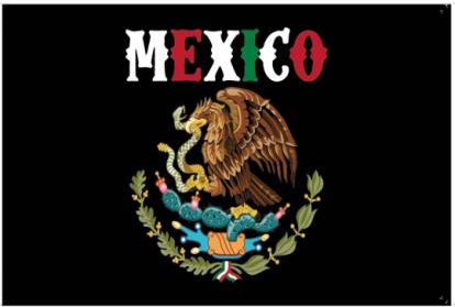 Mexico Black 3'x5' Flag ROUGH TEX® 100D