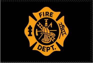 Fire Department Black & Gold 3'x5' Flag ROUGH TEX® 100D