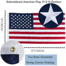 USA Flags All American 100% Nylon 3x5 Feet Brass Grommets Embroidery