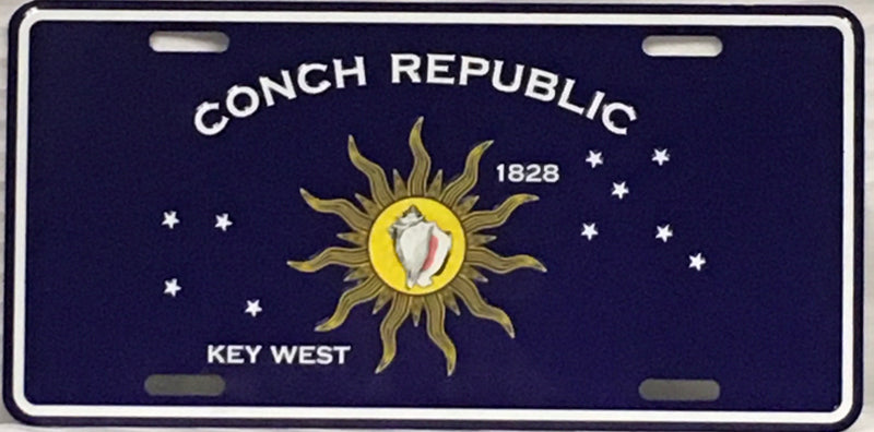 Conch Republic Key West Embossed License Plate