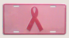 Breast Cancer Awareness Pink Ribbon Embossed License Plate