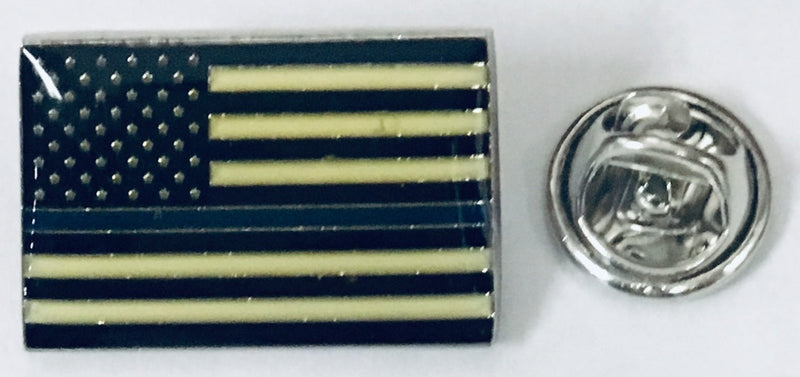 US Police Memorial Blue Line Rectangle Lapel Pin