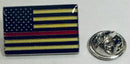 US Fire Department Memorial Red Line Rectangle Lapel Pin American Firemen