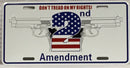 Don't Tread On My Rights 2nd Amendment Embossed License Plate