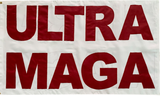 Ultra MAGA White 3'x5' Trump Embroidered Flag ROUGH TEX® 600D