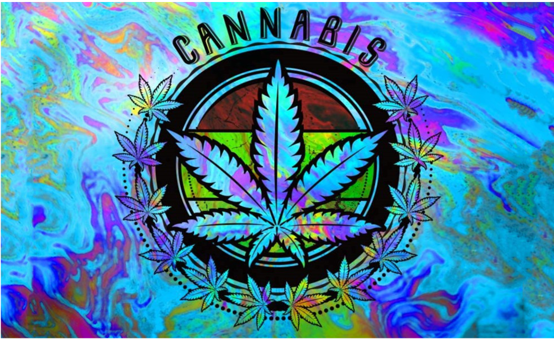 Tye Die Cannabis Leaf 3'X5' Flag ROUGH TEX® 100D